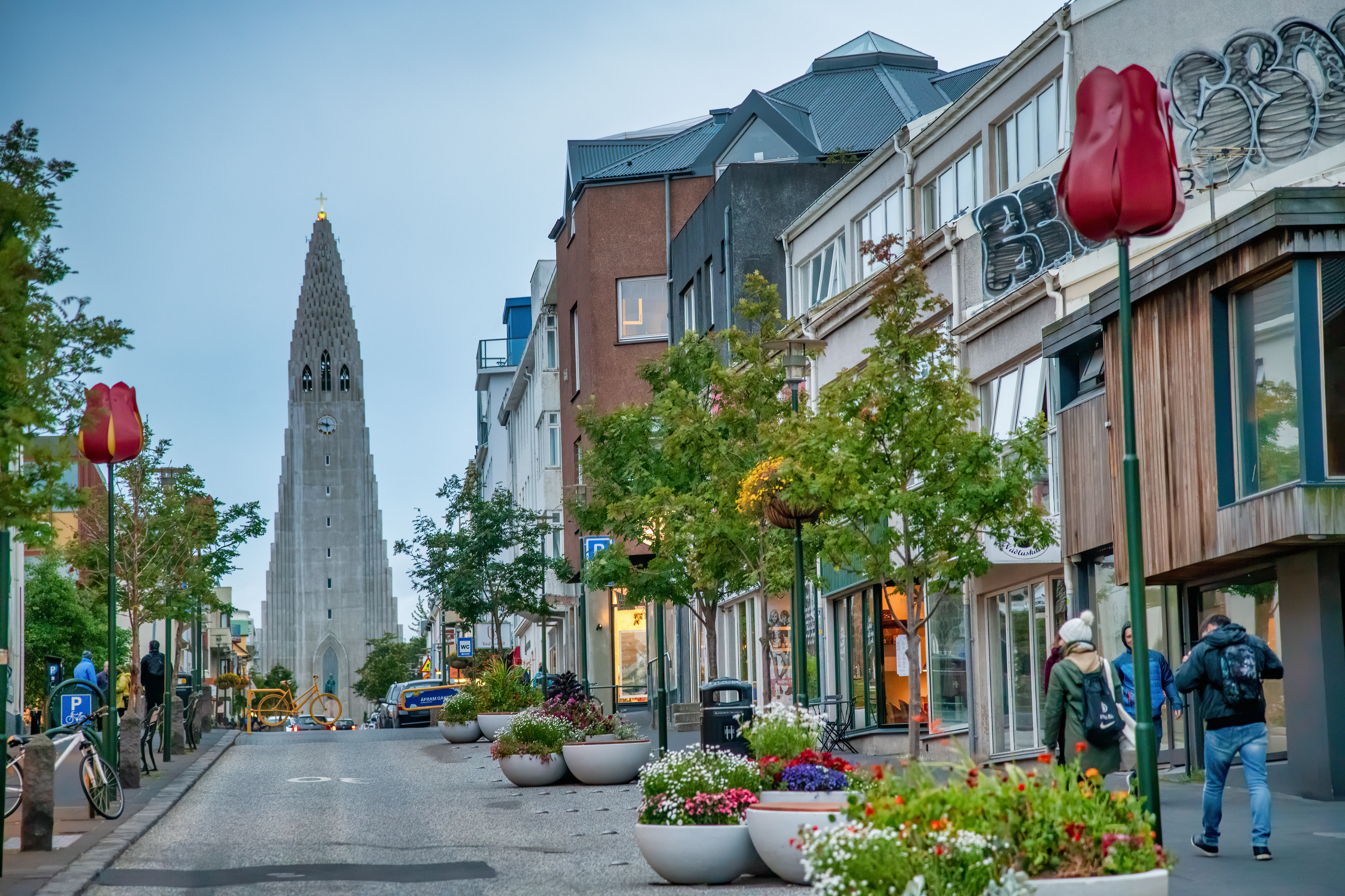 Downtown Reykjavik Iceland during the summer.