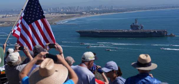The long-deployed USS Lincoln returns home to San Diego Bay