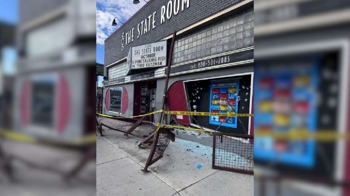 A drunk driver crashed into the front of The State Room early Thursday morning, causing damage to the front of the business.