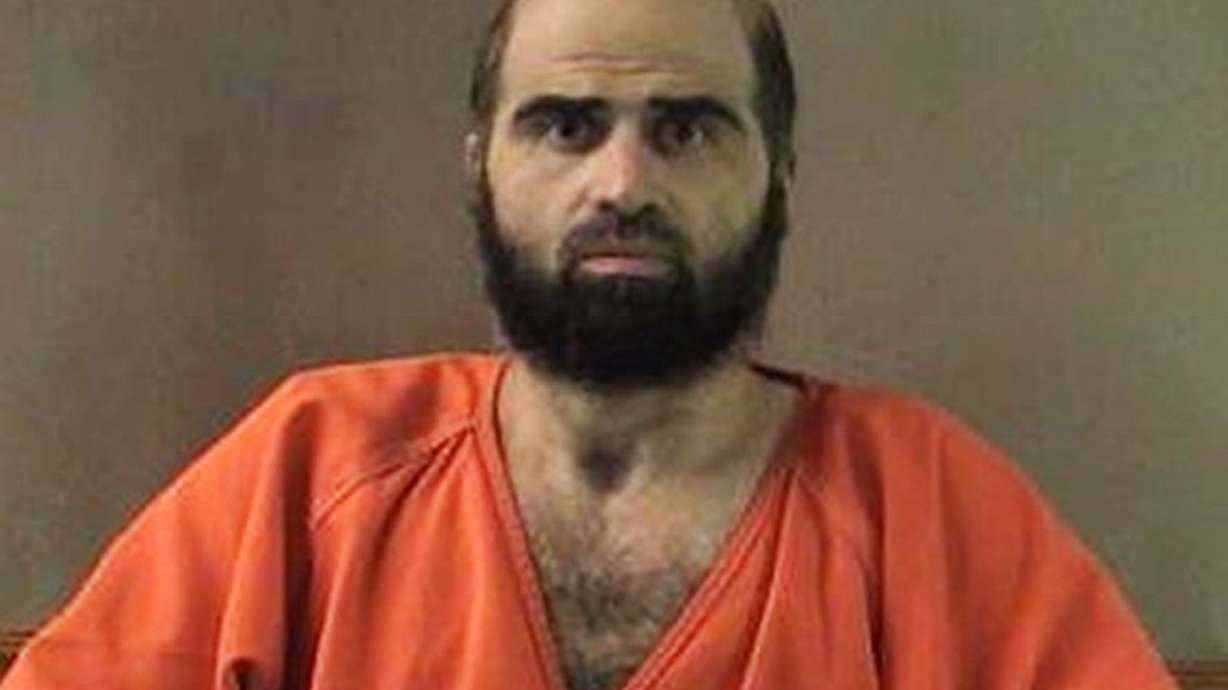 This undated photo provided by the Bell County Sheriff's Department shows former Army psychiatrist Maj. Nidal Hasan.