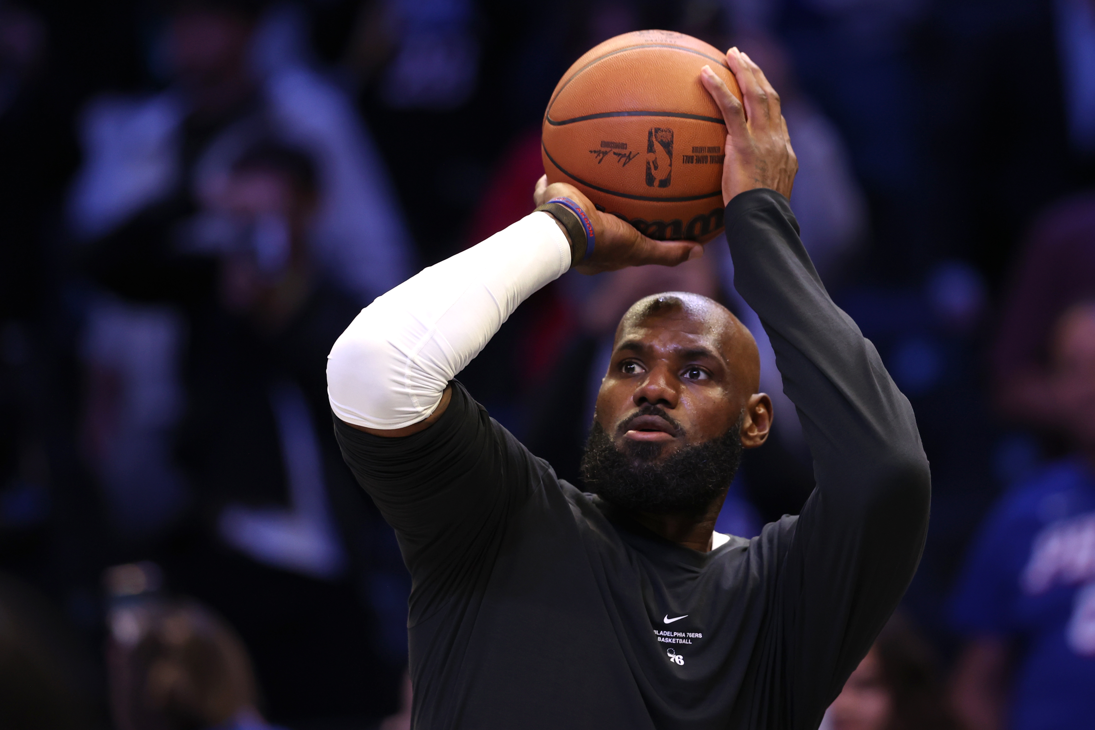 LeBron James has a strong first half for the 76ers in his first appearance with his new team