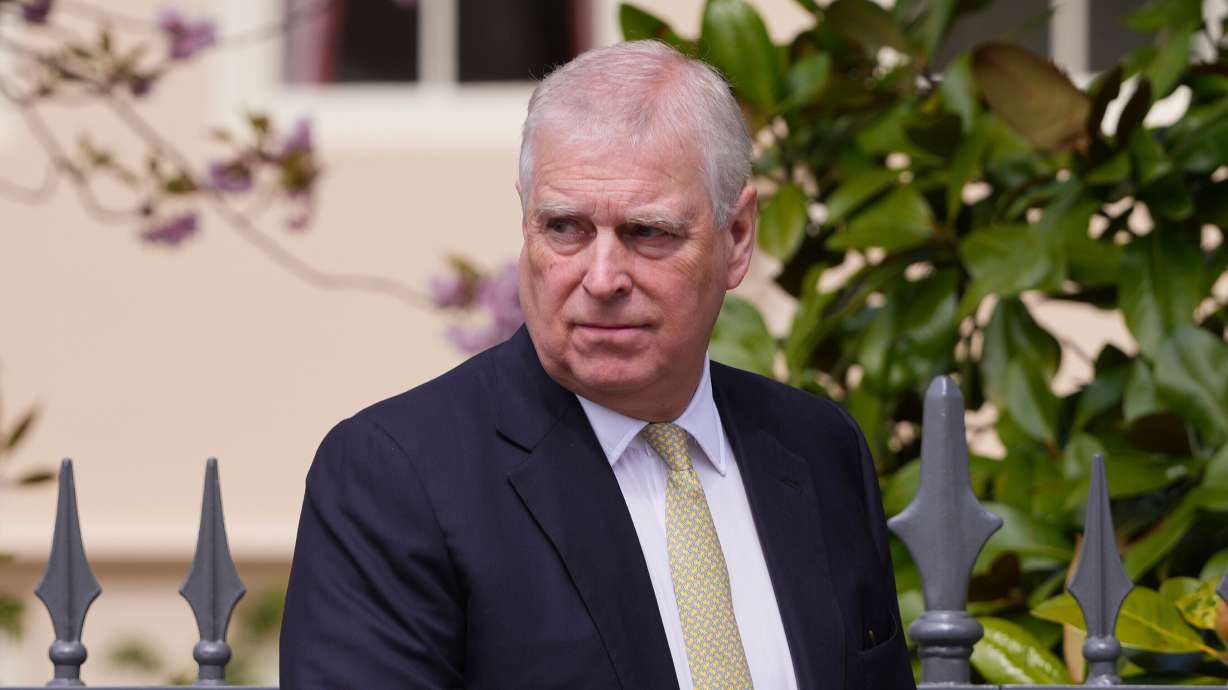 Britain's Andrew Mountbatten-Windsor, formerly known as Prince Andrew, looks round as he leaves after attending the Easter Matins Service at St. George's Chapel, Windsor Castle, England, April 20, 2025. The Crown Estate said Mountbatten-Windsor was awarded $400,000 in compensation on Friday.