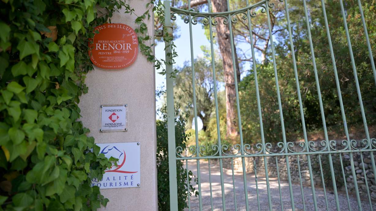 The entrance of the Renoir Museum is pictured after thieves stole four valuable Renoir paintings, in Cagnes-sur-Mer, Sept. 8. Two paintings were recovered and six suspects were arrested on Friday.