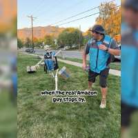 Have You Seen This? 'Ogden Skeleton Man' poses latest creation as Amazon driver