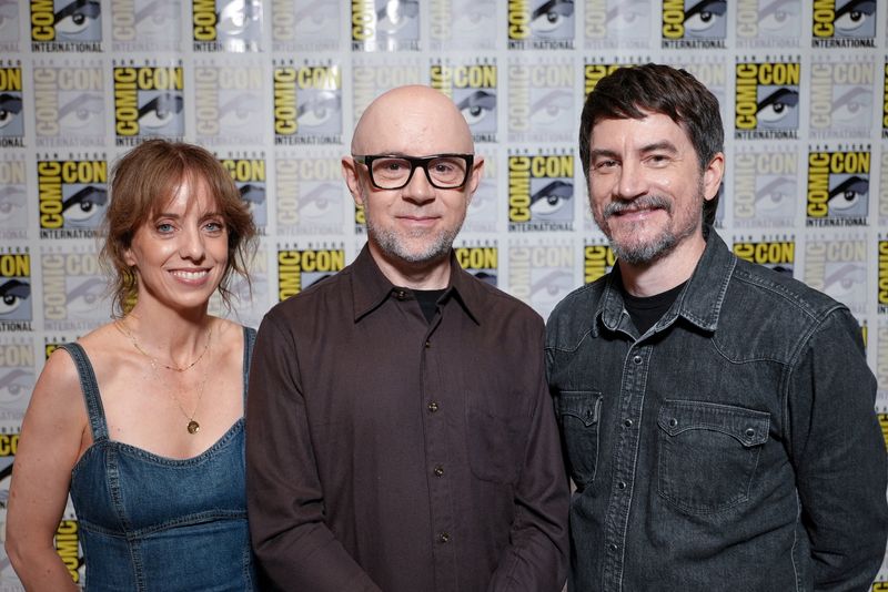 FILE PHOTO: Director Lauren Montgomery and co-creators Michael DiMartino and Bryan Konietzko, of "Avatar Aang: The Last Airbender", pose on the opening day of Comic-Con International in San Diego, California, U.S., July 23, 2026.