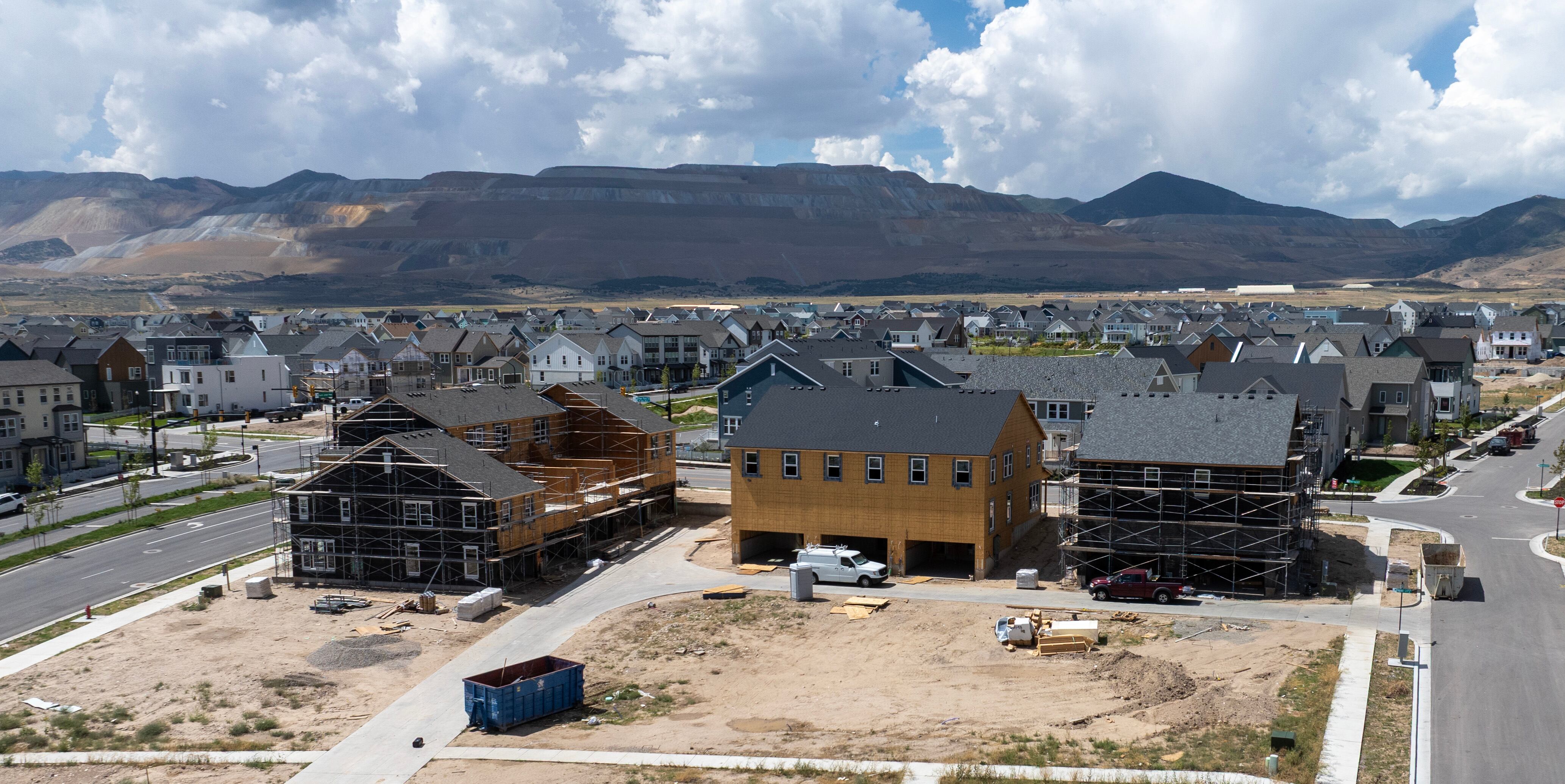 New homes and apartments in the South Jordan area on Aug. 24.