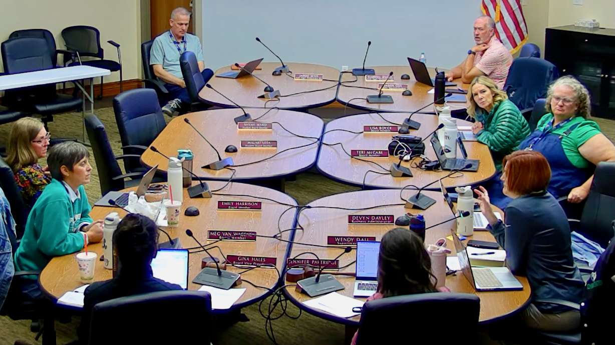 Provo school officials are debating the future of dual-language programming offered in the district, which has prompted concern from some students. The photo shows officials discussing the issue on Sept. 25 in Provo.