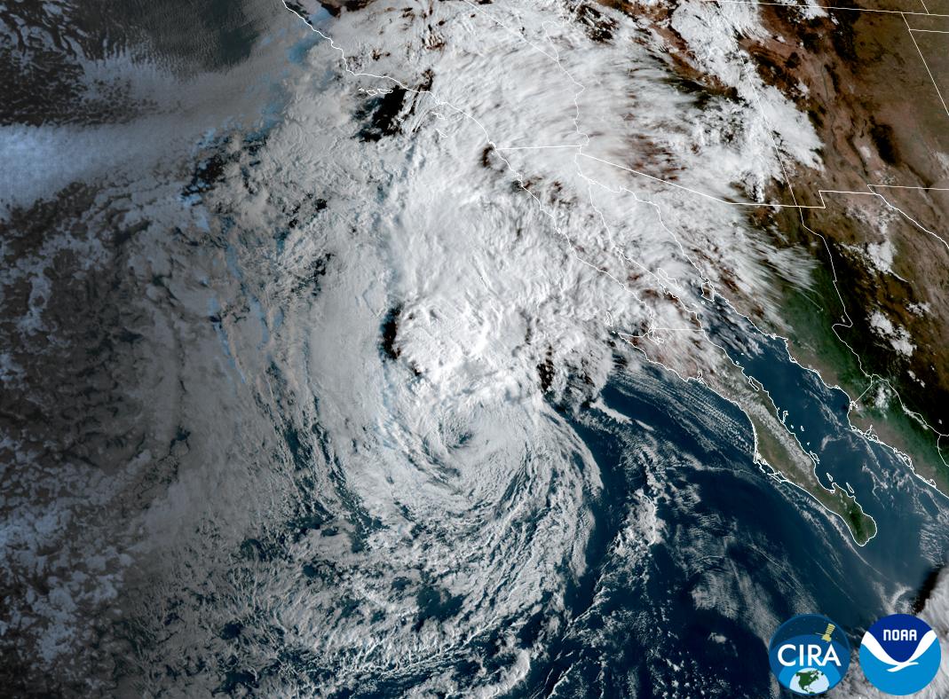 Satellite view of Tropical Storm Rachel on October 10.