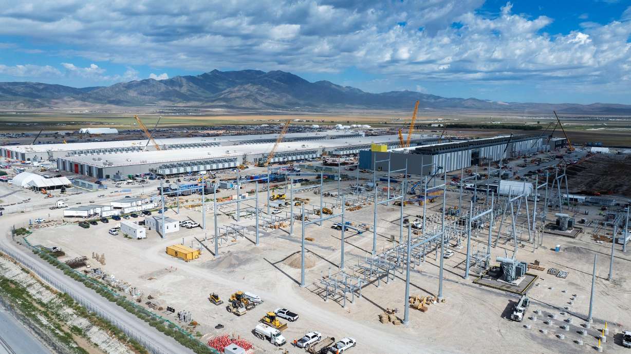 The GTS data center construction in Eagle Mountain on Aug. 18.