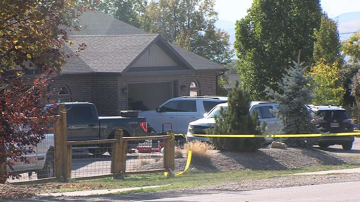 The scene of an apparent carbon monoxide poisoning incident in Richmond, Cache County, Saturday. Five people were discovered dead in the incident.