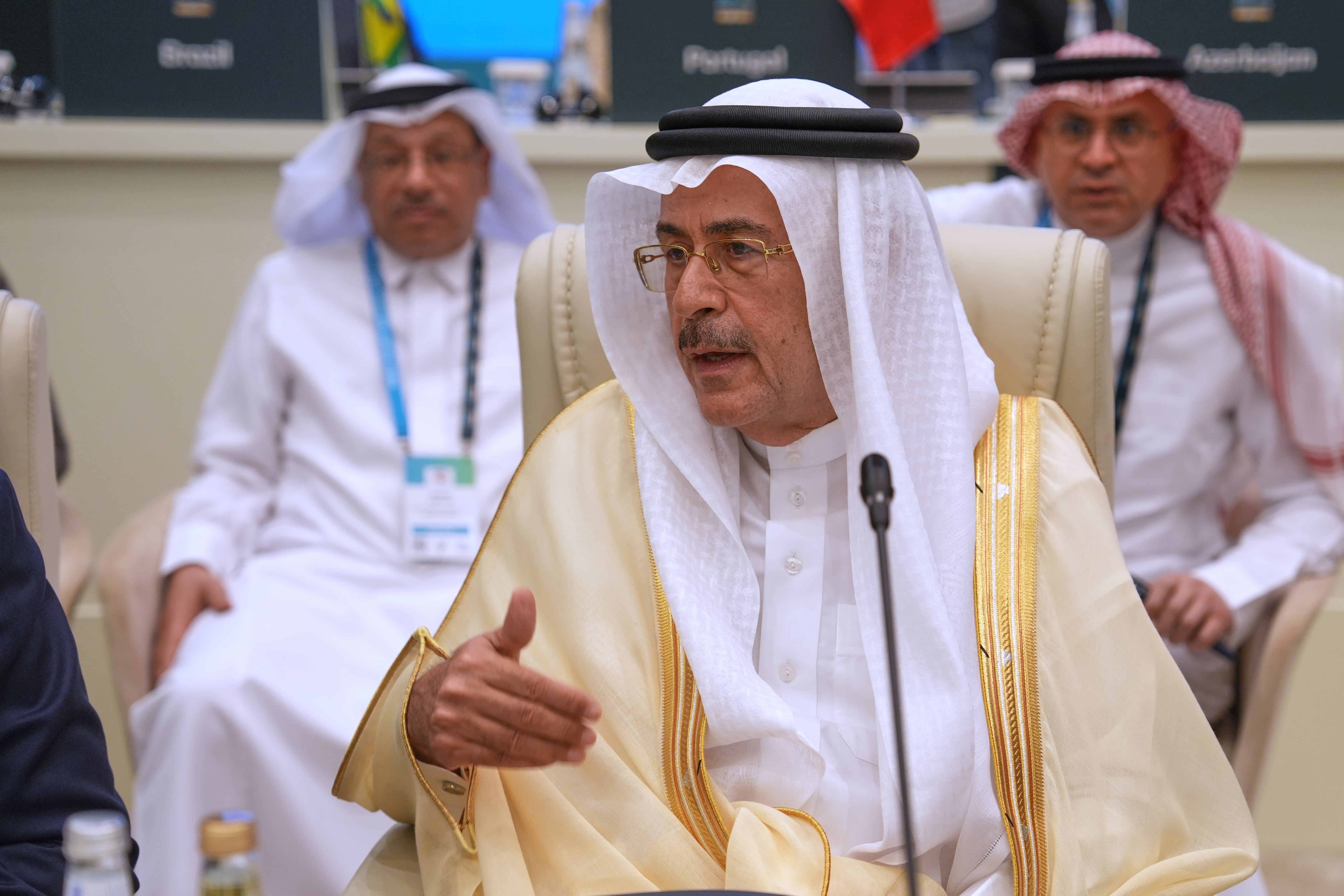 Aramco CEO Amin Al-Nasser attends the 17th Ministerial Meeting of the International Energy Forum in Riyadh, Saudi Arabia, Sunday. A report said a new Houthi attack on Wednesday hit Al-Nasser's office.