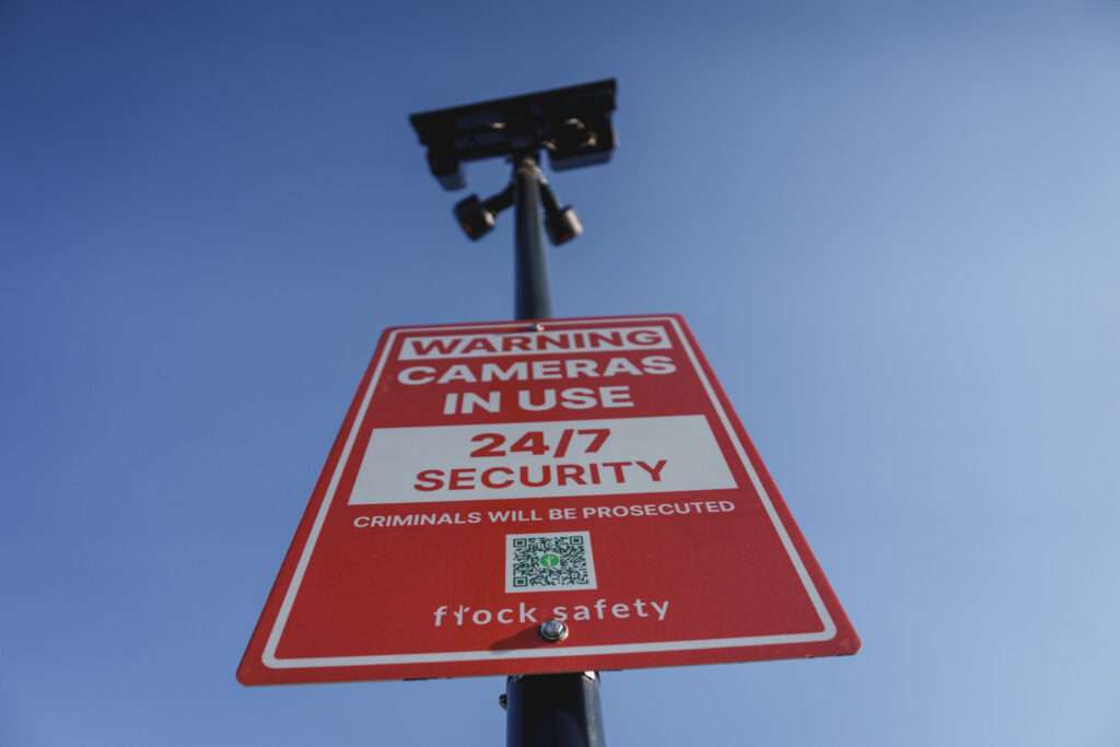 Flock Safety cameras are mounted on a pole in the parking lot of the Home Depot in Salt Lake City, Aug. 25.