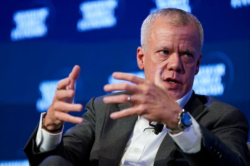 Bristol Myers Squibb CEO Chris Boerner participates in the Semafor World Economy conference in Washington, D.C., U.S., April 14, 2026.