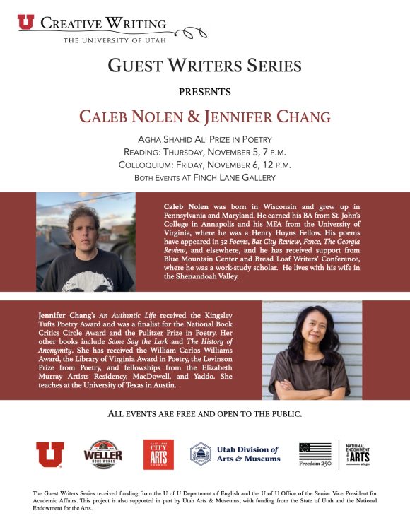 University of Utah's Guest Writers Series Presents the Agha Shahid Ali Prize Reading
