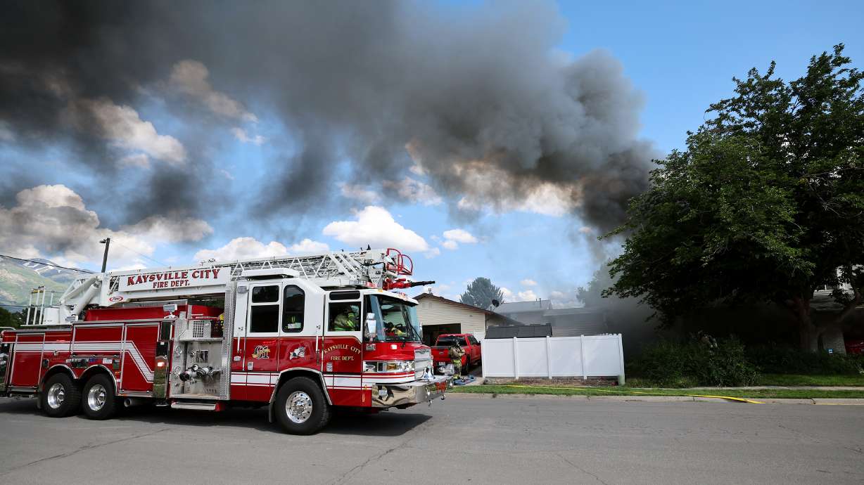 The Kaysville City Council voted to cancel the fire station general obligation bond election for the 2026 General Election. Kaysville City and Layton Fire departments respond to a house fire at 780 E. 425 South, Layton on June 13, 2023.