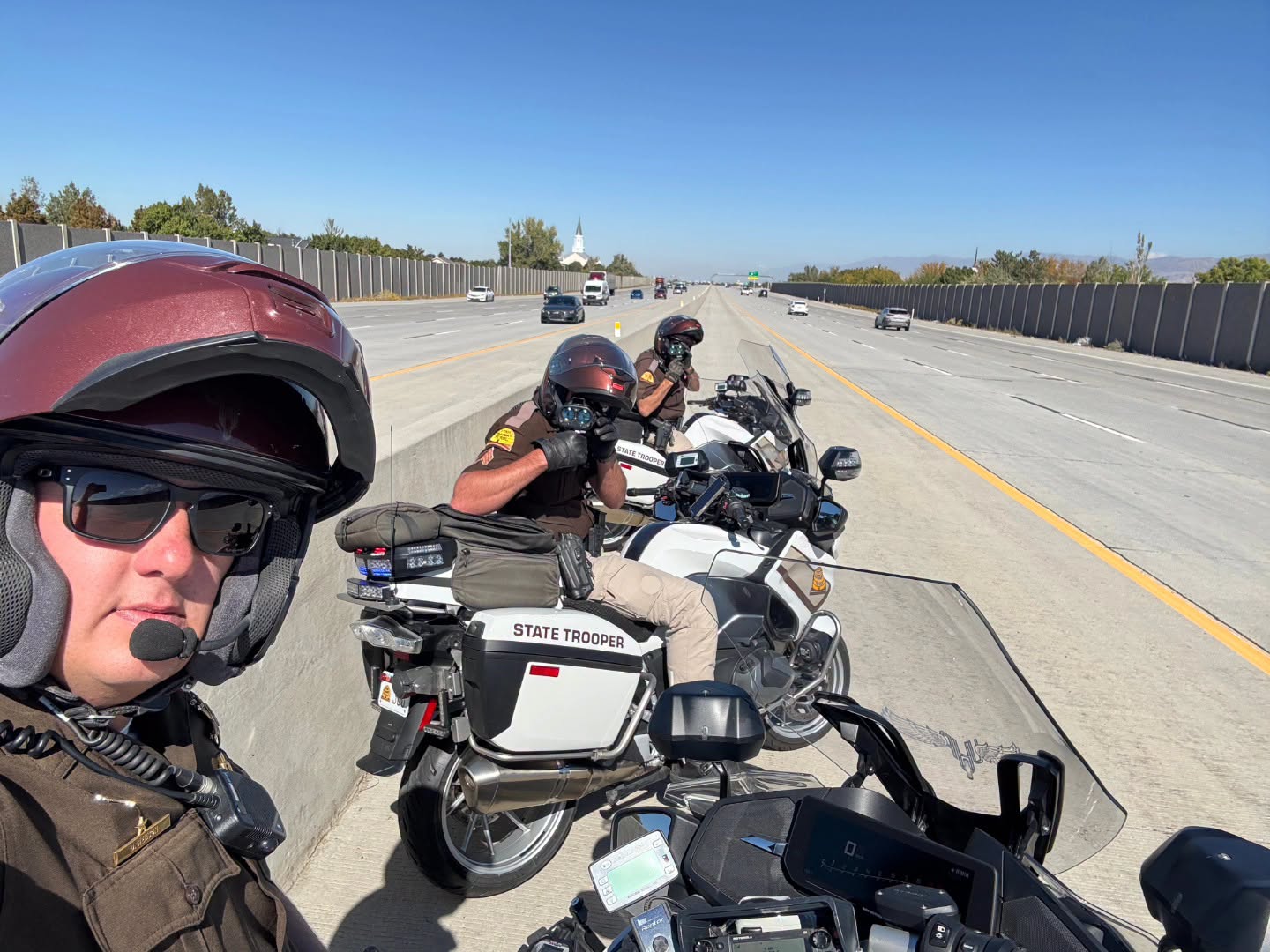 UHP trooper Steve "Odie" Myer is pictured with a coworker.