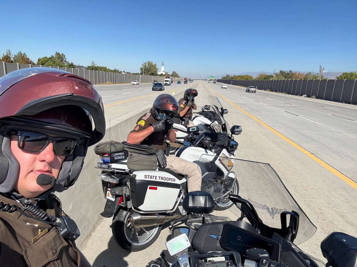 UHP trooper Steve "Odie" Myer is pictured with a coworker.