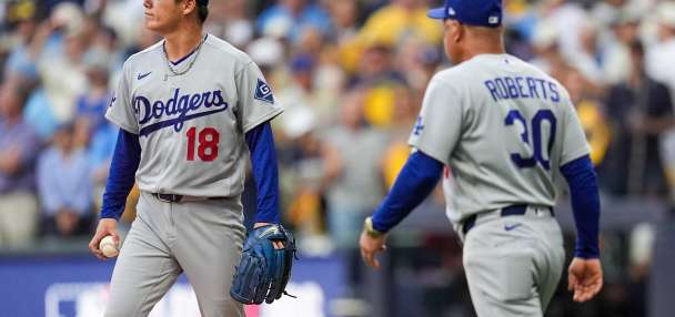 Dodgers ace Yoshinobu Yamamoto gets chased early by the Brewers in a rare postseason dud