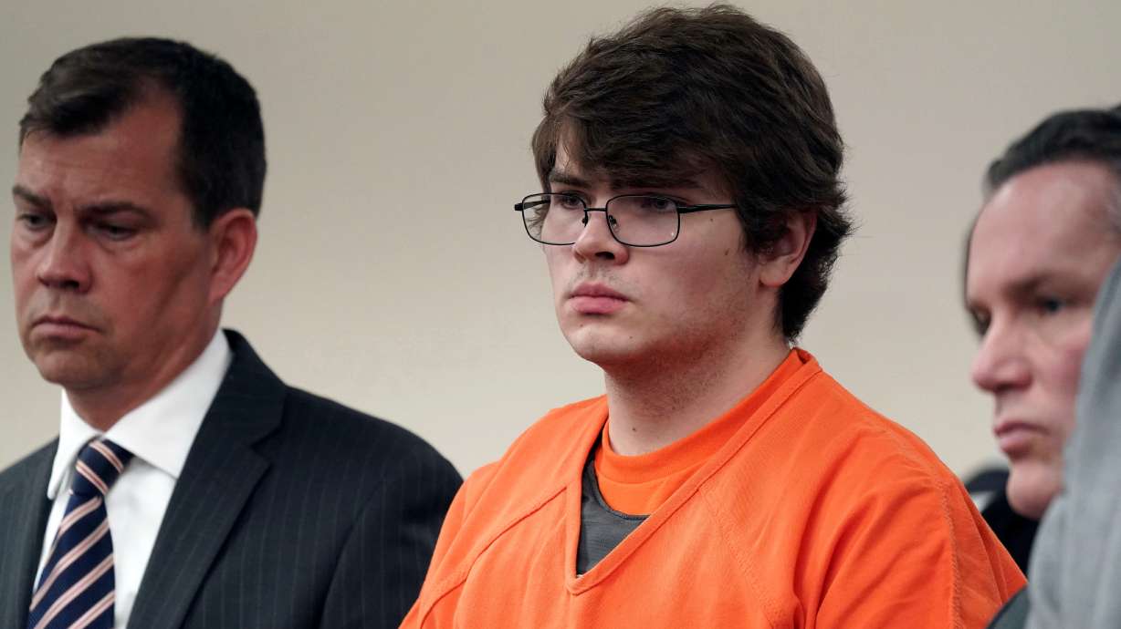 Payton Gendron listens as he is sentenced, Feb 15, 2023, in Buffalo, N.Y. Jury selection began in Gendron's federal hate crimes trial on Tuesday.