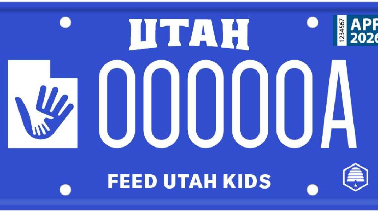 A new blue "Feed Utah Kids" license place is available to help solve school lunch debt throughout Utah.