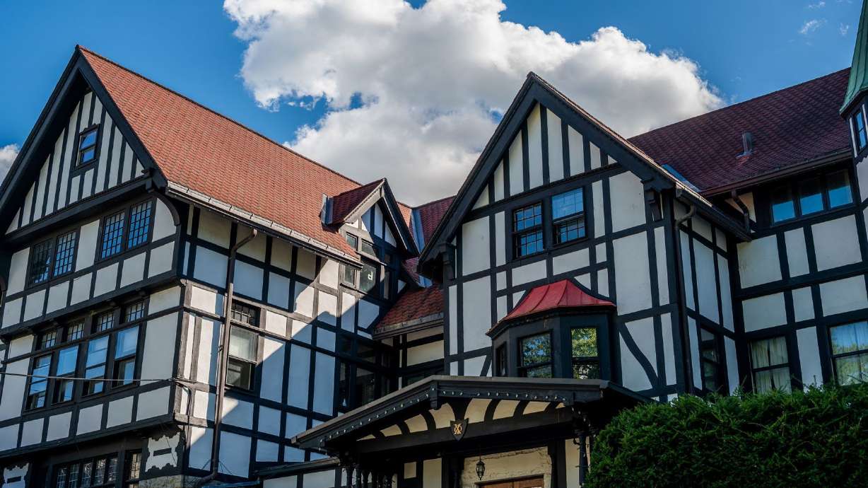 The Chi Phi fraternity house is seen on the campus of Cornell University on October 5, in Ithaca, New York.