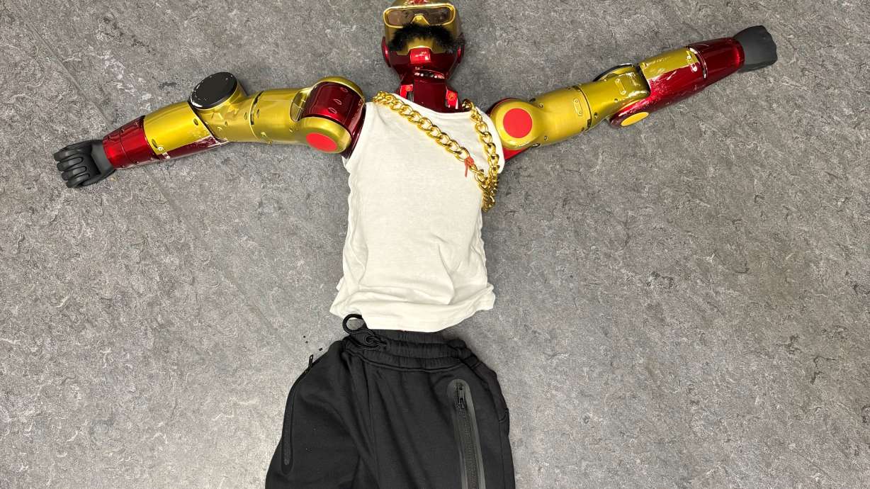 A photo provided by the Cologne Police shows a robot that was seized as evidence in Cologne on Sunday. German authorities opened an investigation into possible sexual harassment after a robot controlled by two young men touched the buttocks of a 16-year-old girl and made thrusting movements toward her, police said.