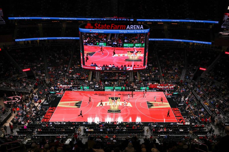 A general view of State Farm Arena. Nov 7, 2025; Atlanta, Georgia, USA. Brett Davis-Imagn Images