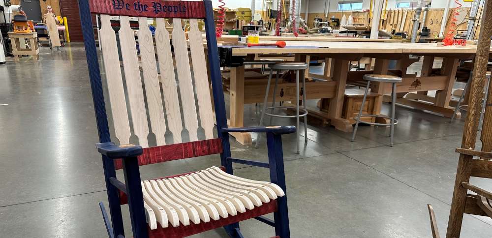 High school shop class building rocking chair for Supreme Court Justice Sonia Sotomayor
