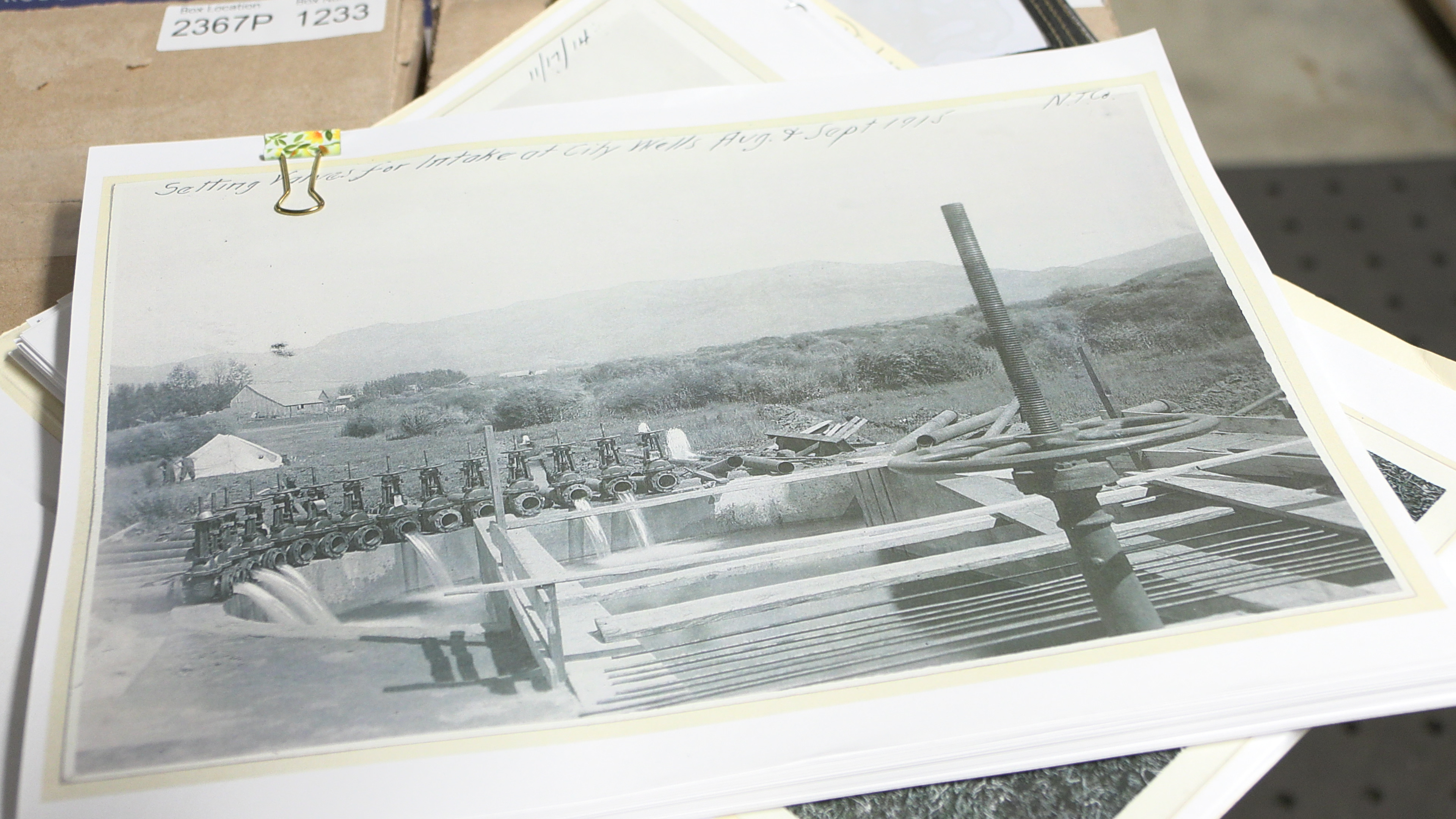 Picture of an intake where water from artesian wells was sent down a pipeline, into Ogden.