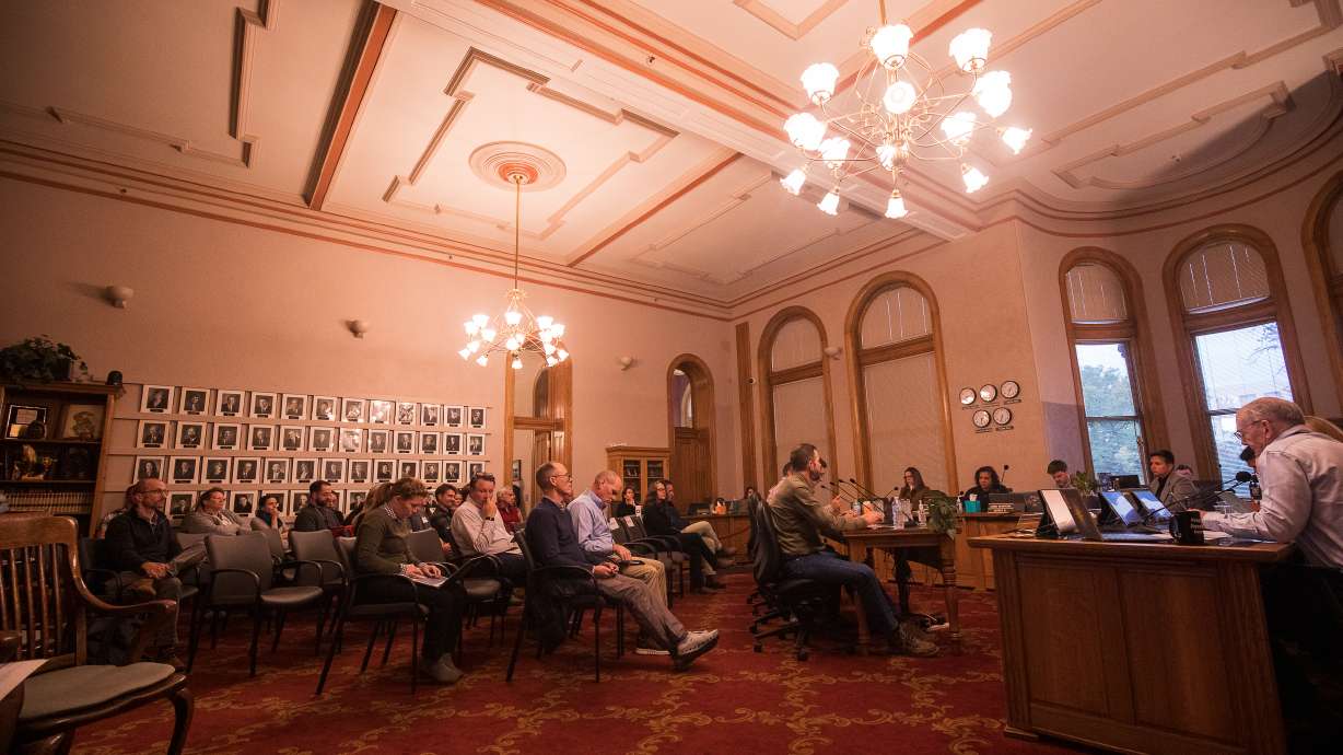 Representatives of HF Sinclair meeting with the Salt Lake City Council over questions on the on proposed Westline Connect pipeline on Tuesday. The pipeline would send gasoline from Wyoming to Utah, through a segment of Salt Lake City.