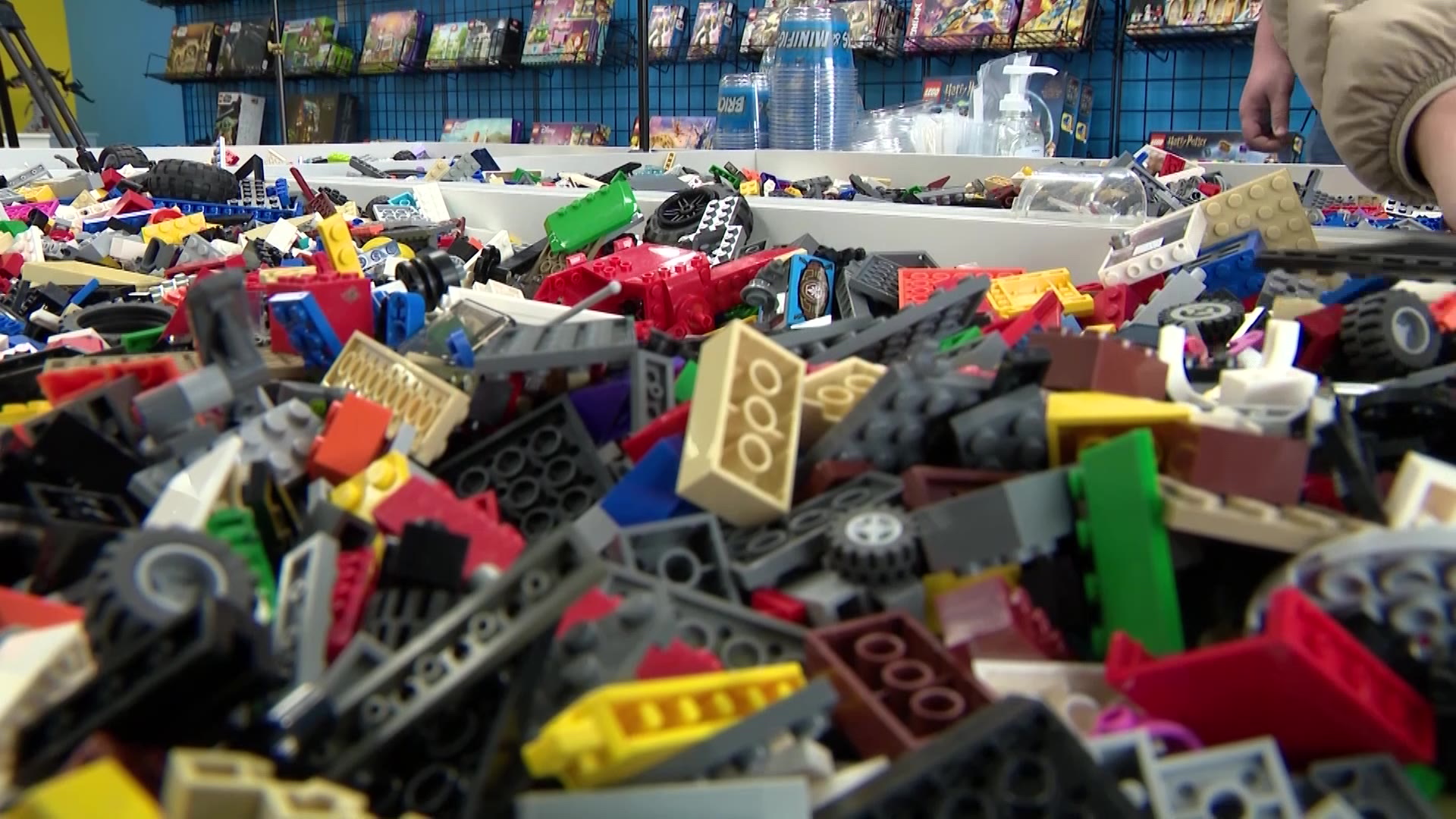File photo shows Legos at a Bricks & Minifigs store in 2024. 