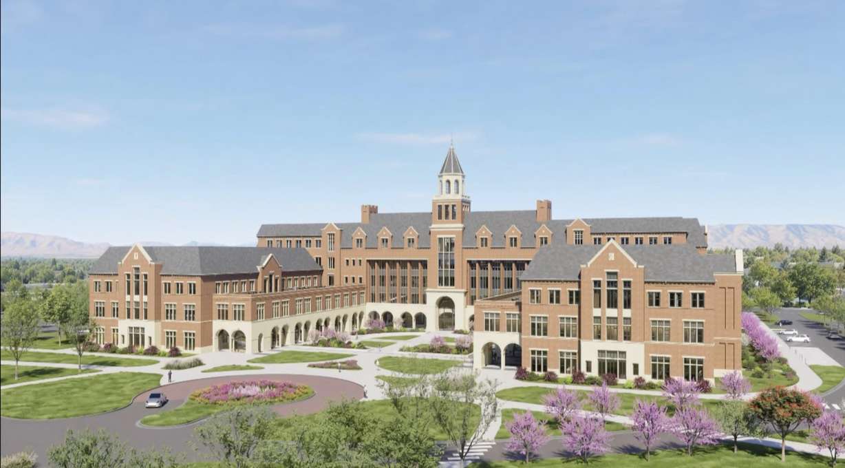 A rendering of the future Brigham Young University School of Medicine building. The school received its preliminary accreditation on Wednesday.