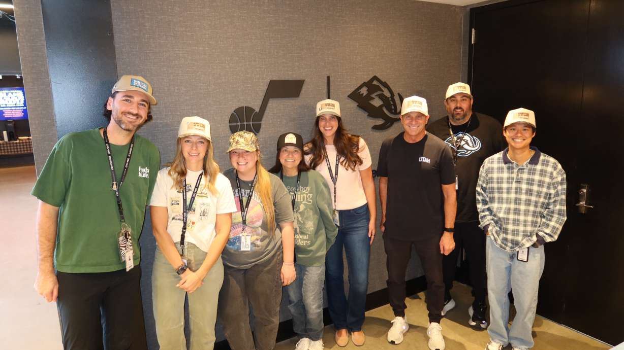 Avree Eveson, center, along with her Hat Haus crew at the Delta Center during a recent Garth Brooks concert.