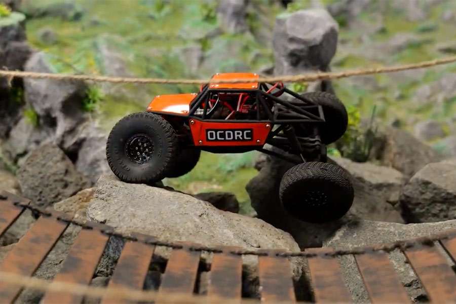 A remote-controlled car on OCDRC’s indoor crawling track. Shop owner Bryce Shurtliff is working to bring more remote-control hobbyist newcomers into his fold.