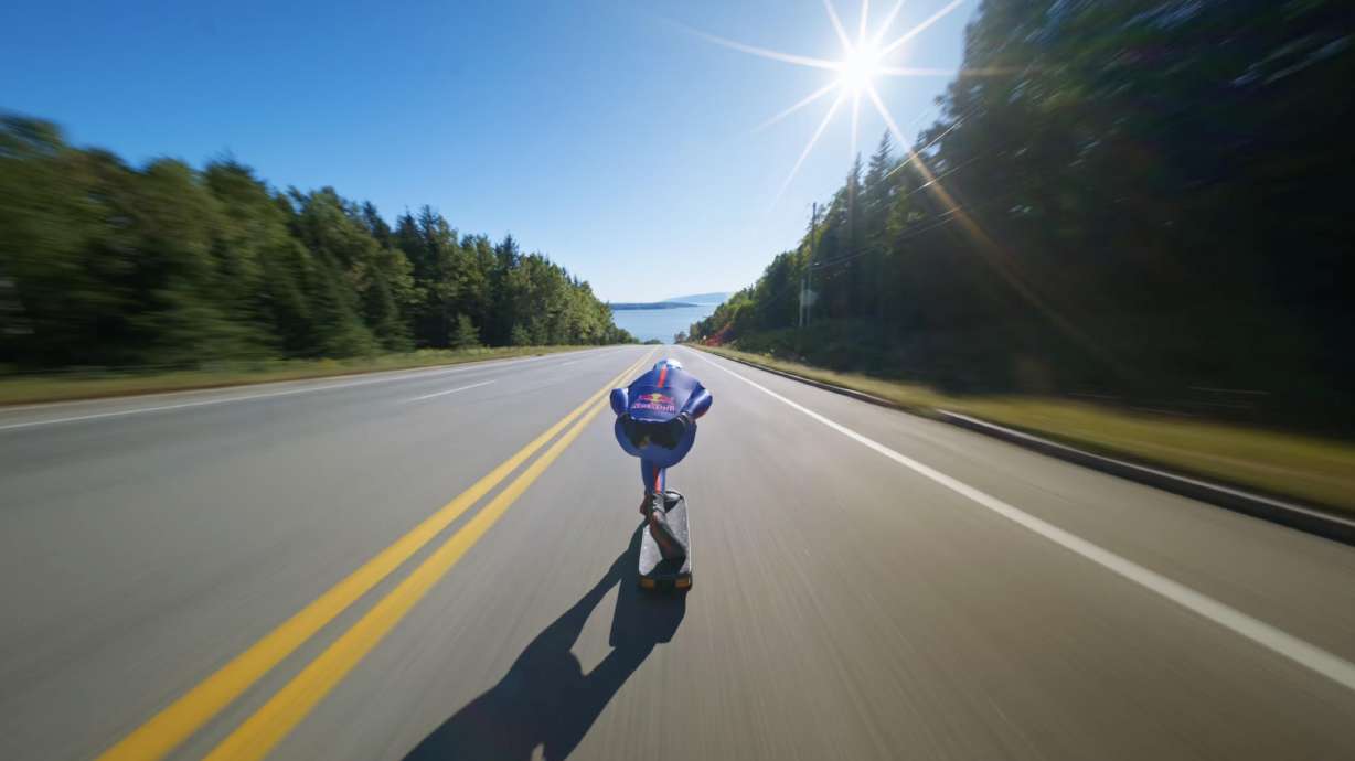 Diego Poncelet, 27, set a new Guinness World Record by reaching an eye-popping 94.34 mph while standing on a skateboard.
