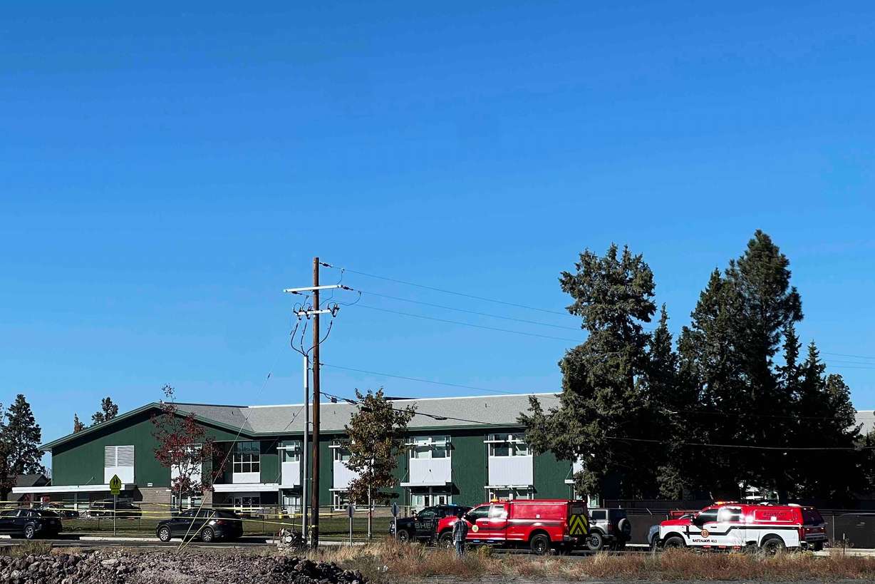 Police tape is placed outside Silver Rail Elementary School, where a shooting took place, on Thursday, in Bend, Ore.