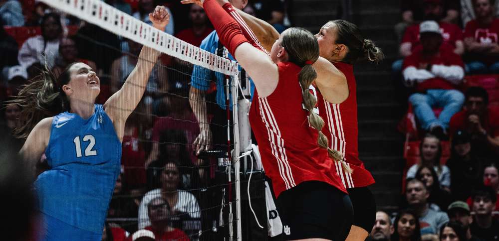 No. 14 BYU volleyball sweeps Utah in first of 2 meetings between rivals