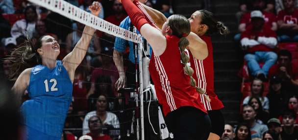No. 14 BYU volleyball sweeps Utah in first of 2 meetings between rivals