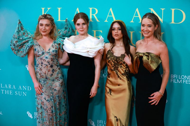 Actors Florence Pugh, Amy Adams, Jenna Ortega and Rachel Forman attend the "Klara and the Sun" premiere at the BFI London Film Festival in London, Britain, October 15, 2026.