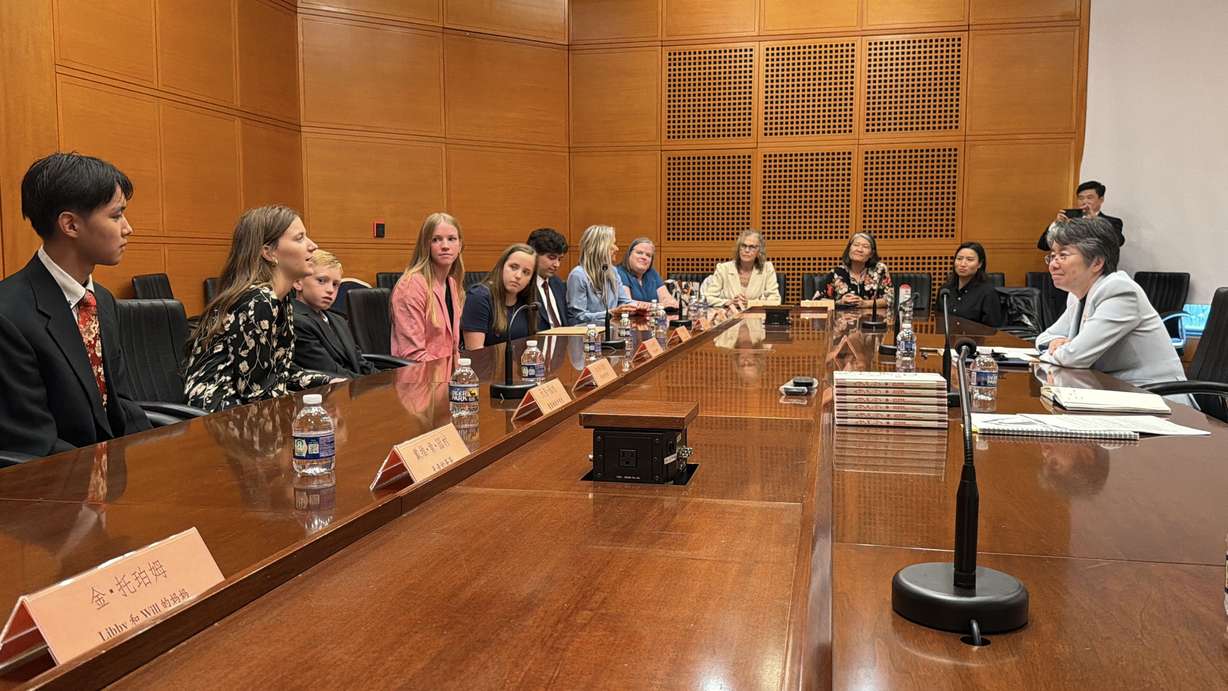 A delegation of Utahns, including high school students learning Chinese, visits the Chinese Embassy in Washington, D.C., in September 2026 to welcome President Xi Jinping to the U.S.