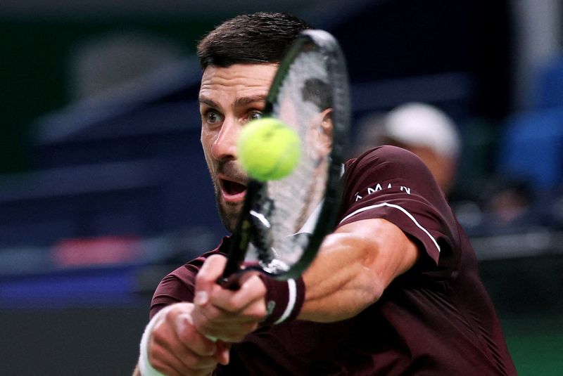 Tennis - ATP Masters 1000 - Shanghai Masters - Qizhong Forest Sports City Arena, Shanghai, China - October 9, 2026 Serbia's Novak Djokovic in action during his round of 64 match against Poland's Hubert Hurkacz