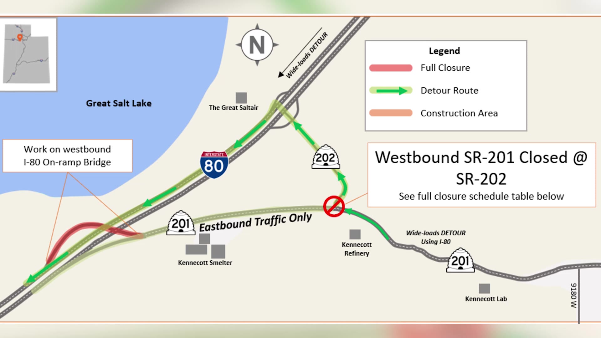 Image of weekend ramp closure from westbound state Route 201 to I-80.