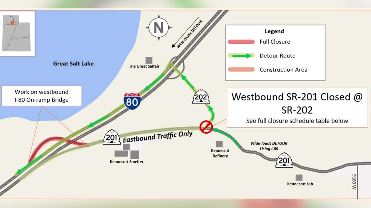 Image of weekend ramp closure from westbound state Route 201 to I-80.