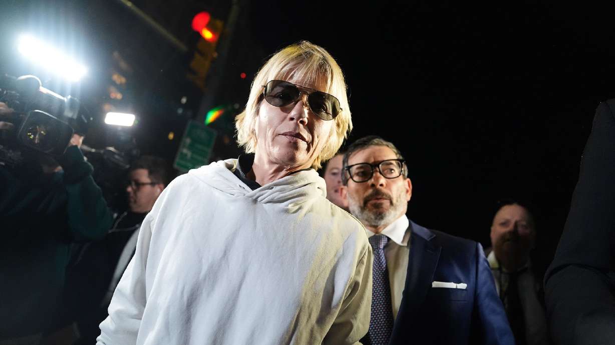Selma Blair leaves court on October 12, in New York after her arraignment on charges of injuring two flight attendants during a cross-country flight.