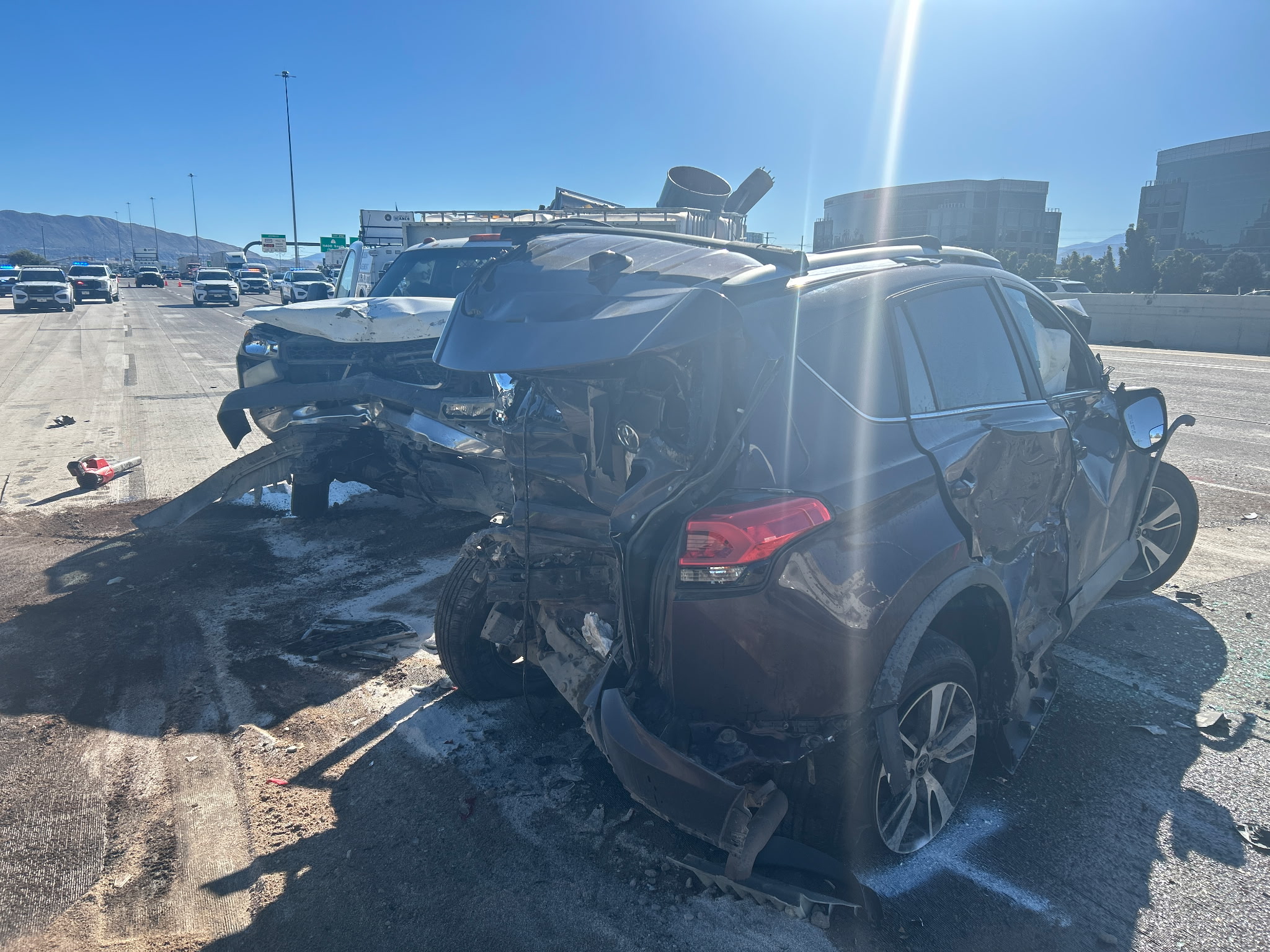 1 hospitalized in Sandy crash on I-15