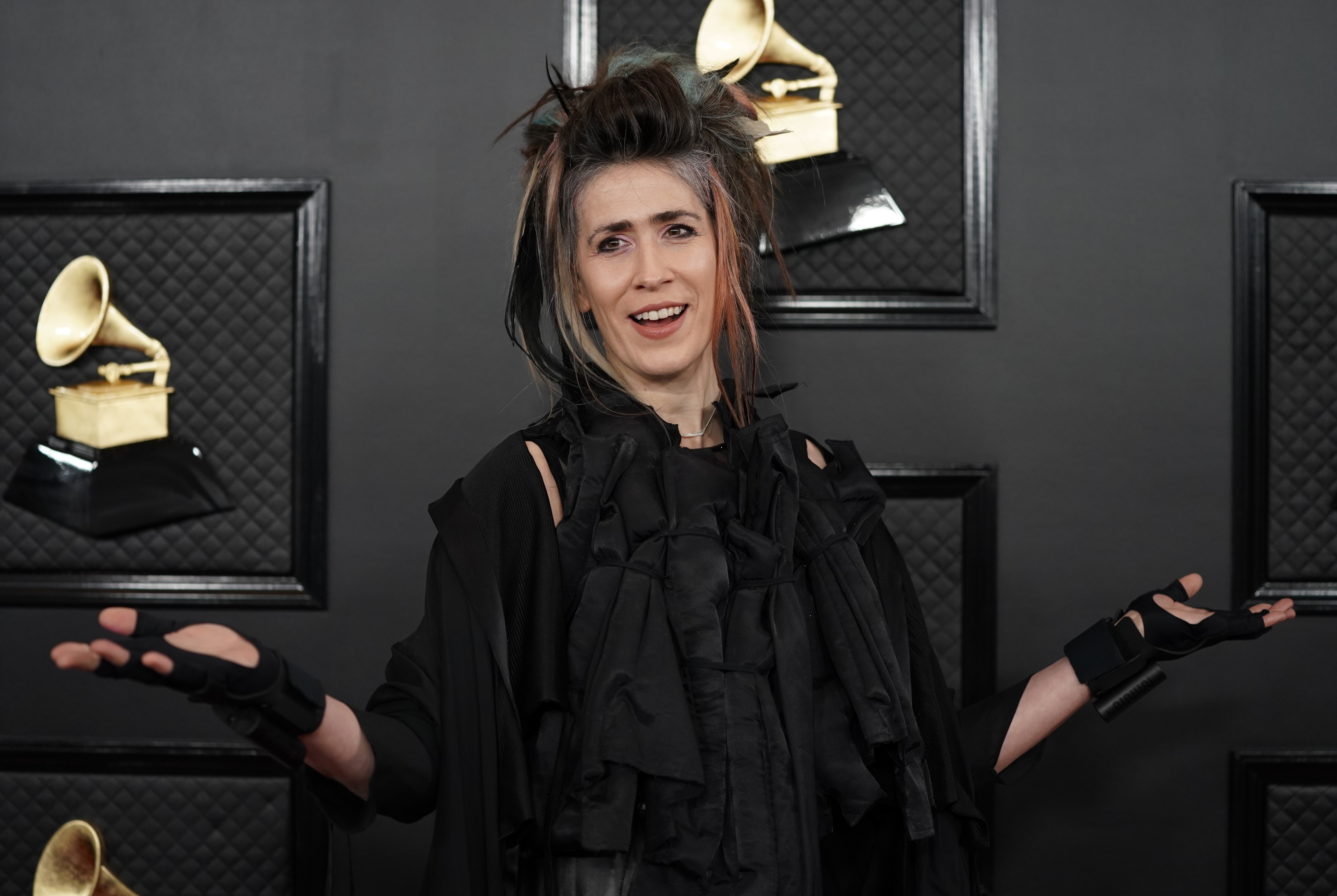 Singer Imogen Heap arrives at the 62nd Grammy Awards in Los Angeles, Calif., Jan. 26, 2020. Heap's "The Happy Song" has become an unlikely soother for babies.