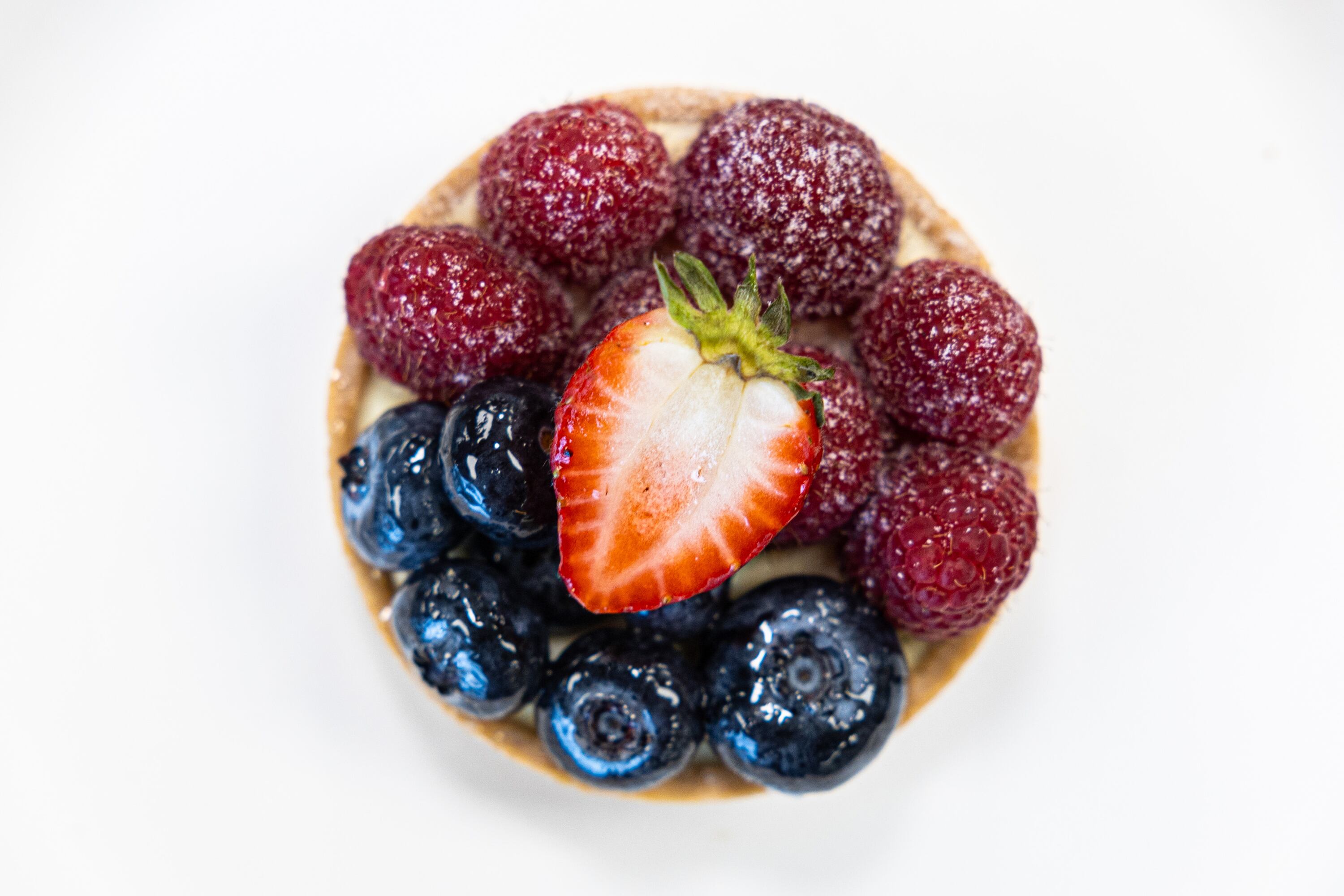 A fruit tart is displayed at the Bonrue Bakery’s new location in Provo on Sunday, Oct. 11.
