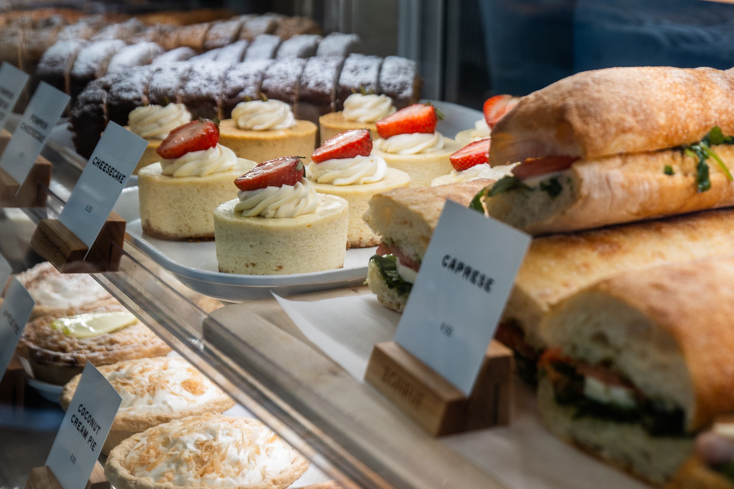 An assortment of pastries and sandwiches are displayed at the Bonrue Bakery’s new location in Provo on Sunday, Oct. 11.
