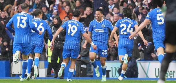 Diego Gomez scores from halfway line for Brighton to revive memories of David Beckham's famous goal