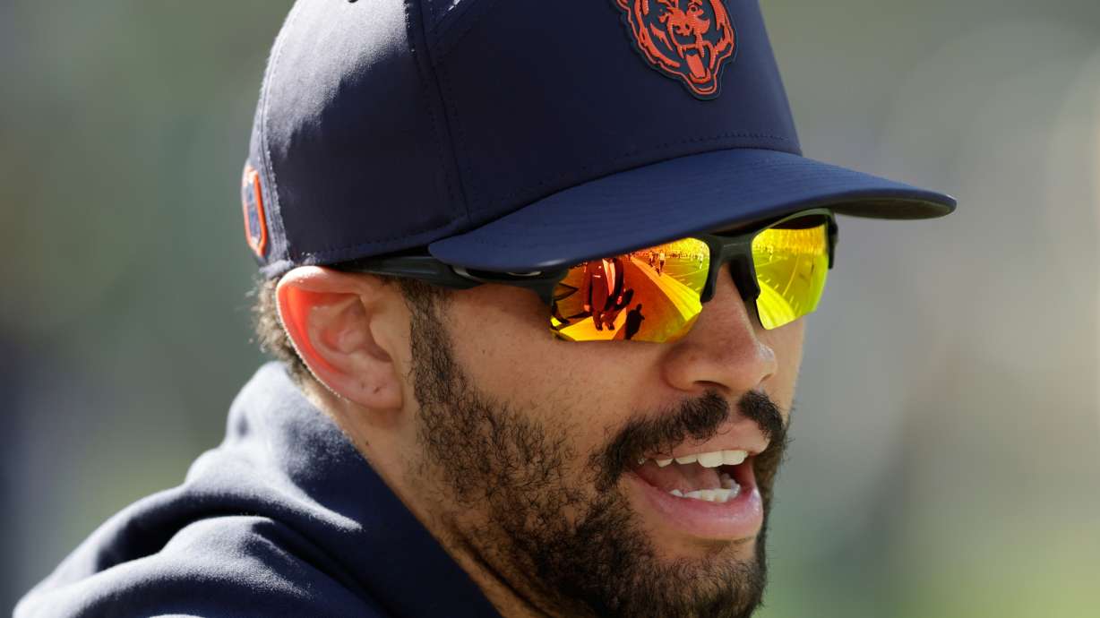 Chicago Bears' Caleb Williams is seen before an NFL football game against the Green Bay Packers in Green Bay, Wis., Sunday, Oct. 11, 2026.